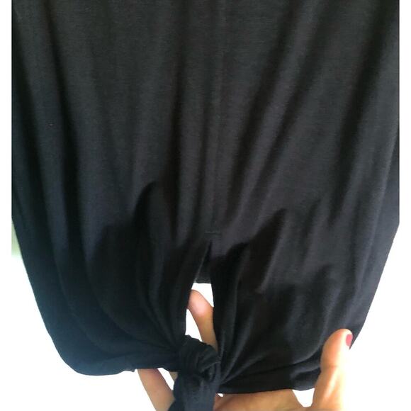 Lisette L Black Knit 3/4 Sleeve Shirt with Rhinestone Detail & Tie Front - Small - Picture 4 of 7